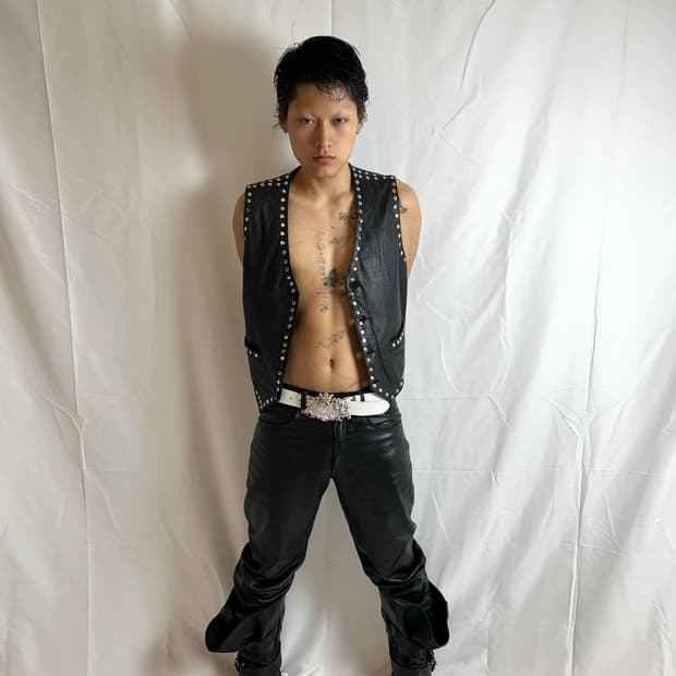 Cow Skin Line Stone Vest