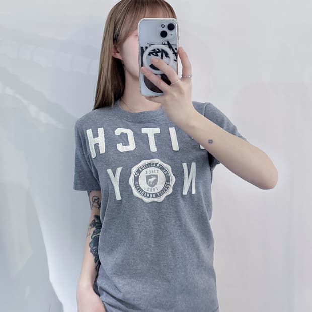 아베크롬비 빅로고 그레이 반팔