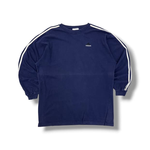 90s 아디다스 올드스쿨 삼선 롱슬리브 티셔츠 (2XL)