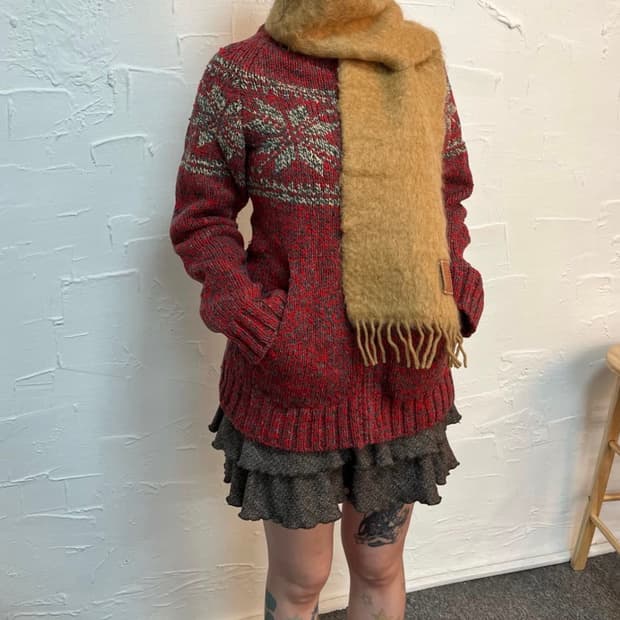 히스테릭 글래머 집업 니트