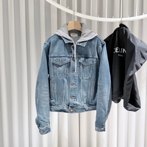 (A+/S) / 셀린느 백로고 후드 데님 청자켓
