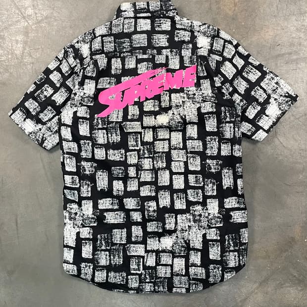 14ss 슈프림 블록 반팔 셔츠