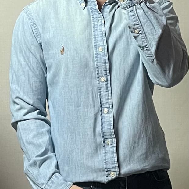 폴로랄프로렌 샴브레이 연청 데님 셔츠