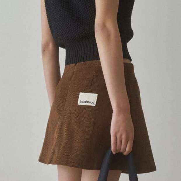 스무드무드 코듀로이 스커트 브라운 s