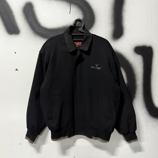 VTG 빈티지 내피 탈 부착 울 혼방 카라 퀼팅 봄버 자켓