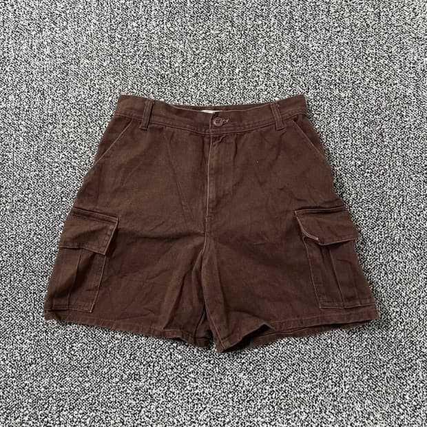 빈티지9. 일본빈티지 브라운 카고 하프 팬츠 워크 팬츠 핀터 갸루 깔