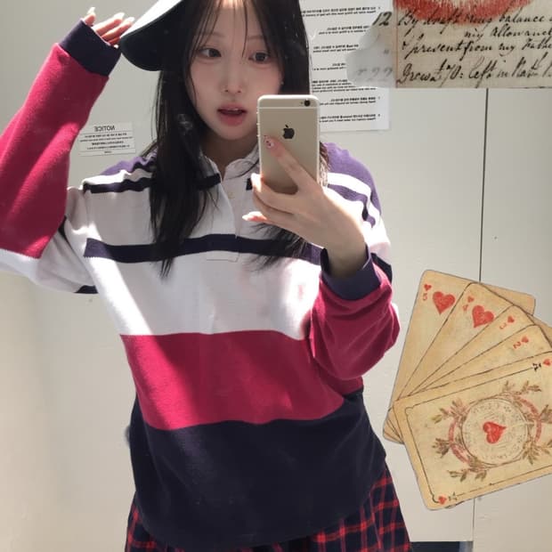 레드 네이비 폴로 코디세트