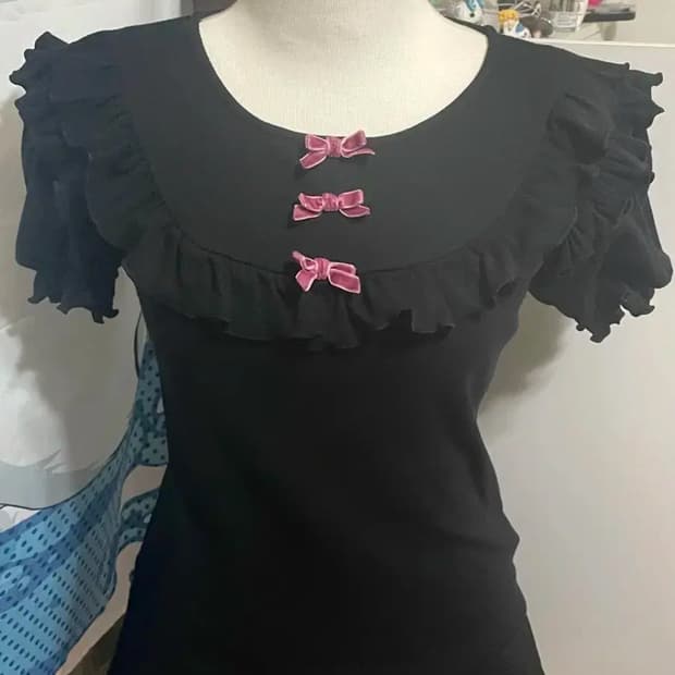 일본 빈티지 갸루 지뢰계 블라우스 