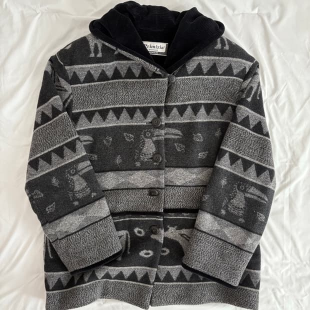 SALE) vintage patterned hoodie coat