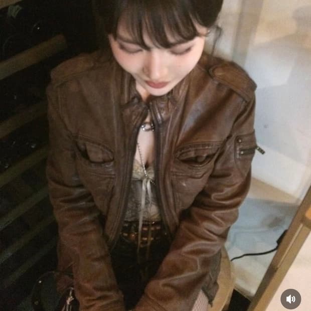 빈티지 가죽자켓 브라운