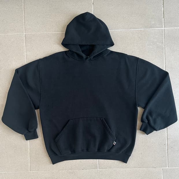 90s 빈티지 러셀 후드 블랙 L
