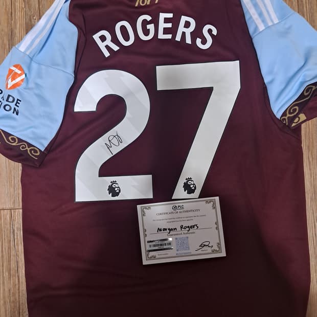 아스톤빌라 모건 로저스 사인 유니폼+인증서