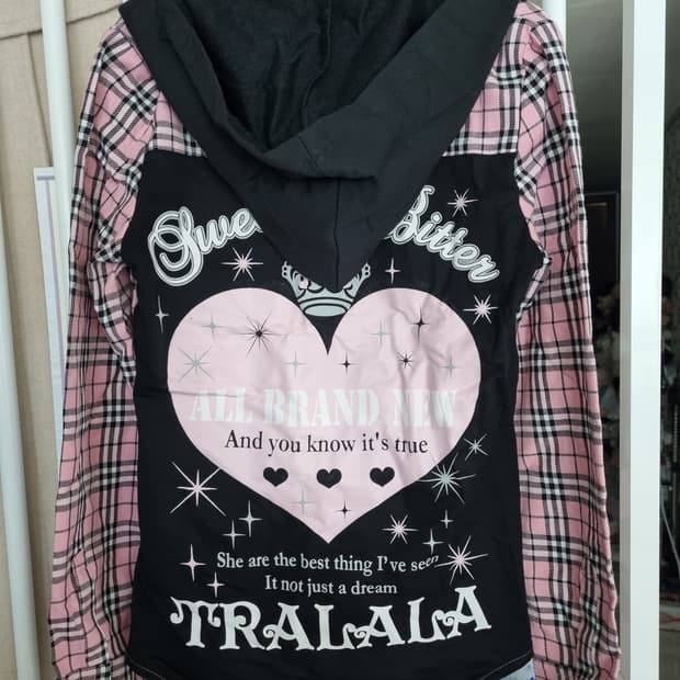 lizlisa tralala 체크 후드 셔츠