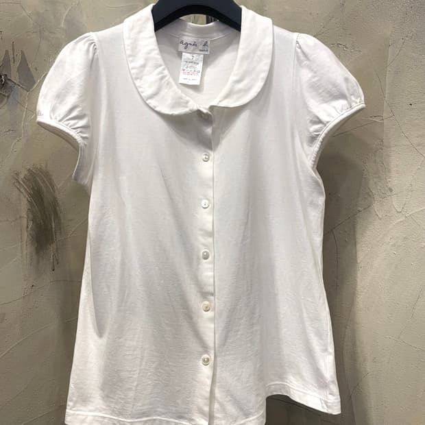 Aguis B. Paris 아네스베 파리 라운드카라 화이트 블라우스 55