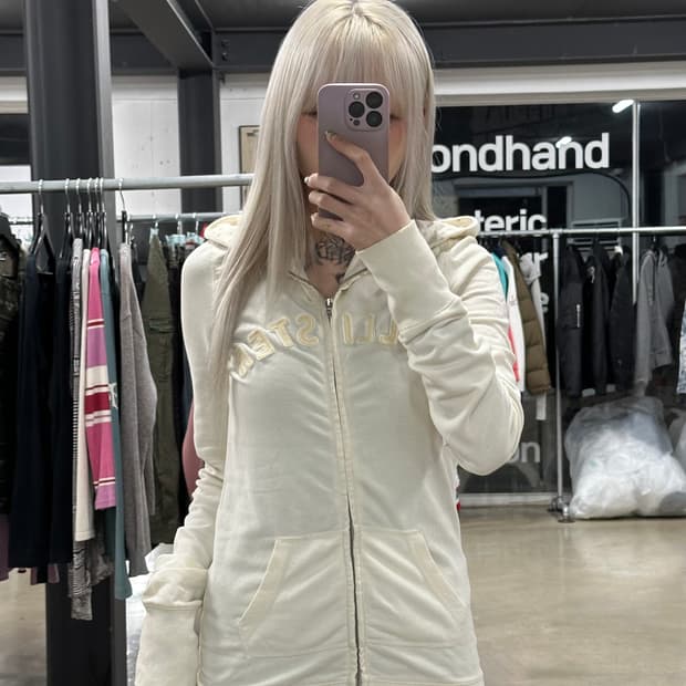 홀리스터 도트 후드 집업