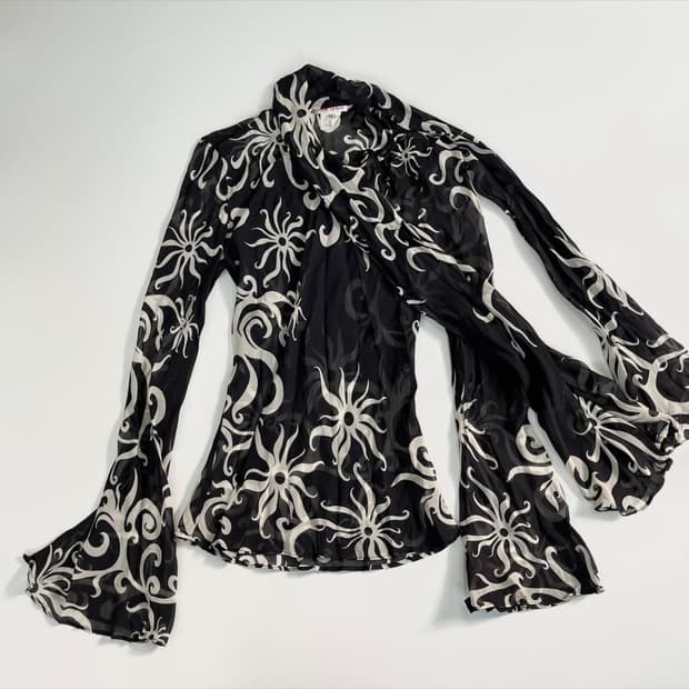 90s jerome L'huillier silk bow blouse
