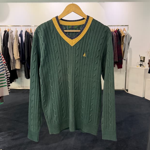 [100] 빈폴 꽈배기 크리켓 니트 스웨터 