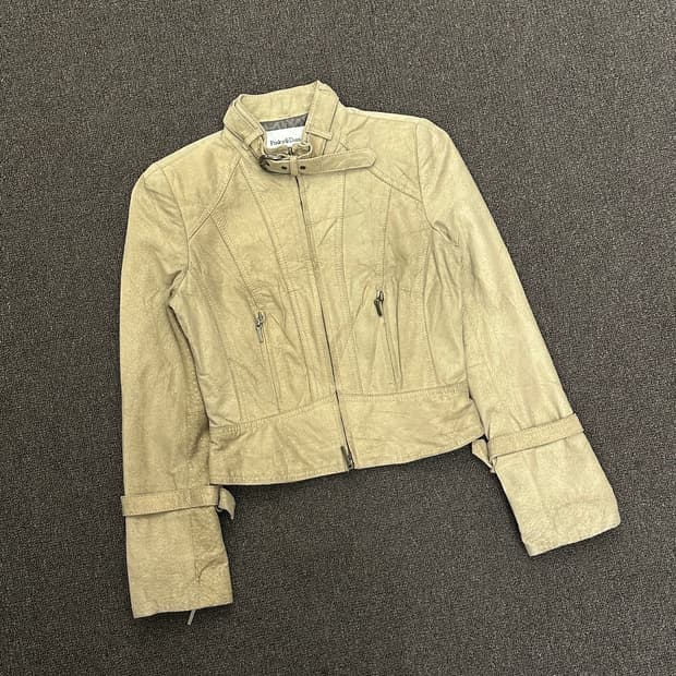 38)Pinky&Dianne 여성 버클 베이지 가죽자켓
