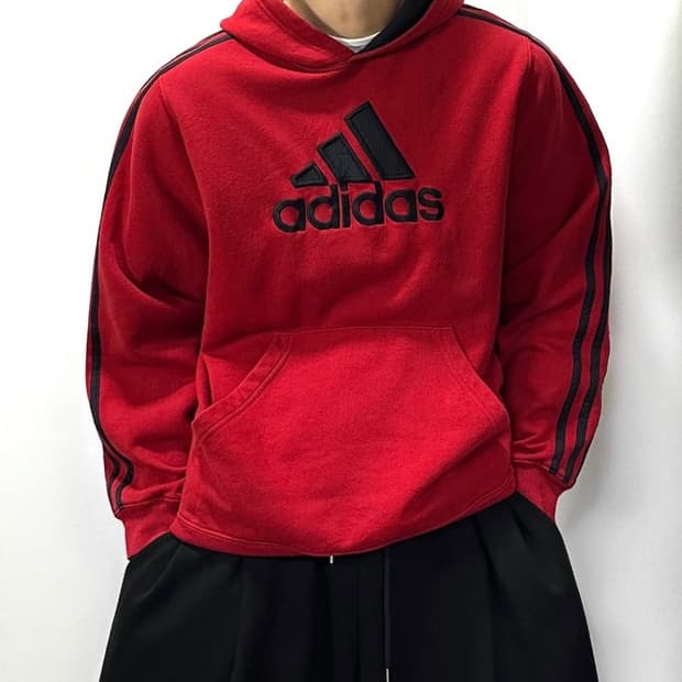 Adidas 아디다스 빅로고 삼선 올드스쿨 후드티