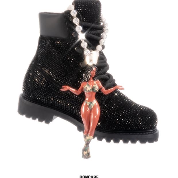 Doncare rhinestone boots black
