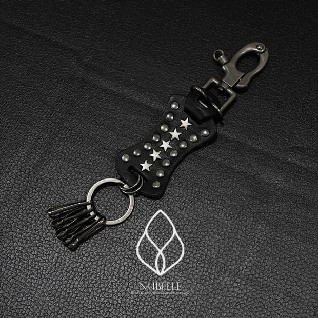 🌗 Star leather keyring / 빈티지 스타 가죽 키링