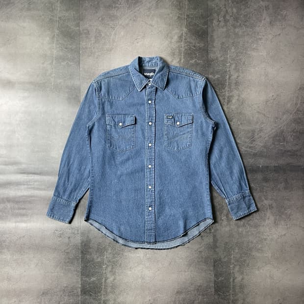 WRANGLER 랭글러 빈티지 웨스턴 데님 셔츠 A00447