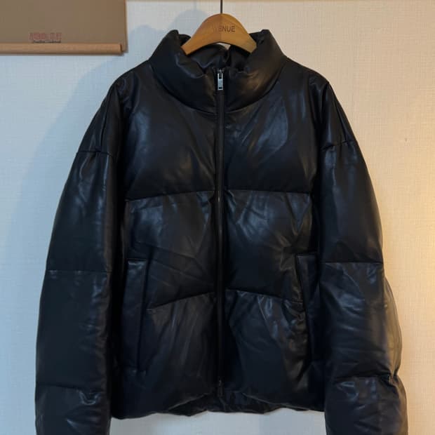 [XL]무신사 스탠다드 레더 숏패딩