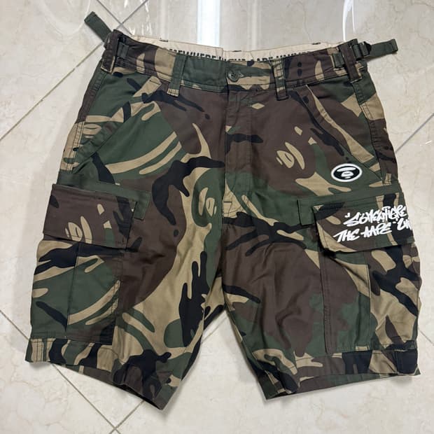 AAPE 카모 카고 반바지