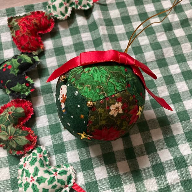 핸드메이드 퀼트 크리스마스 장식 볼 오너먼트