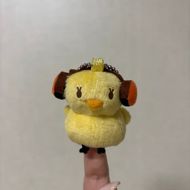 고전 빈티지 헤드셋 병아리 키링 인형