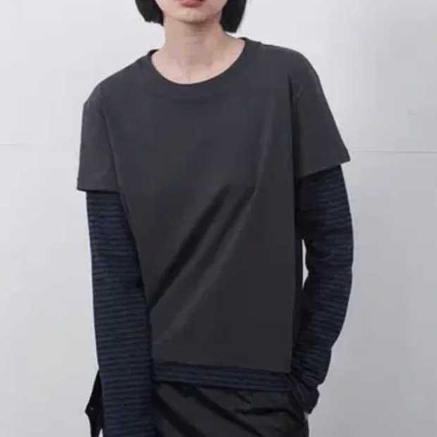 오헤시오 LAYRED STRIPE T-SHIRT