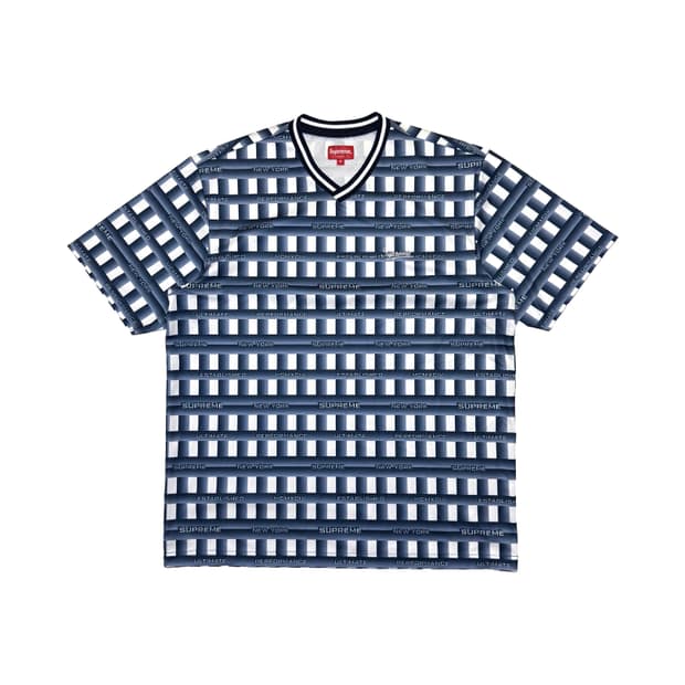 슈프림 그리드 사커 반팔 져지