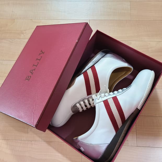 [최상급] 발리(BALLY)  가죽 스니커즈 (실버 배색/280-285)