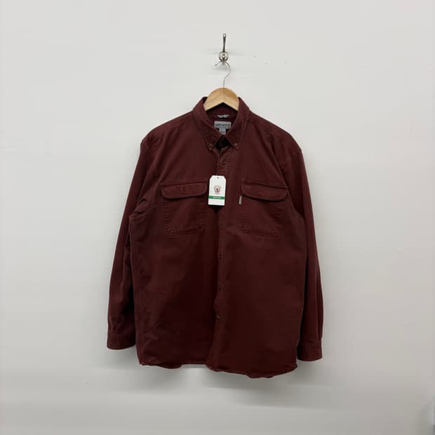 칼하트 버건디 긴팔 셔츠 남/L