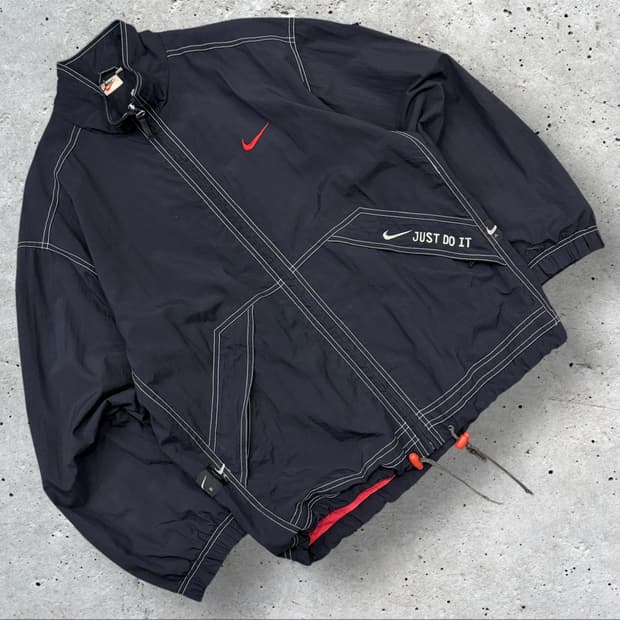 [M] 00s 나이키 바람막이 블랙 Just Do It 자켓 B569