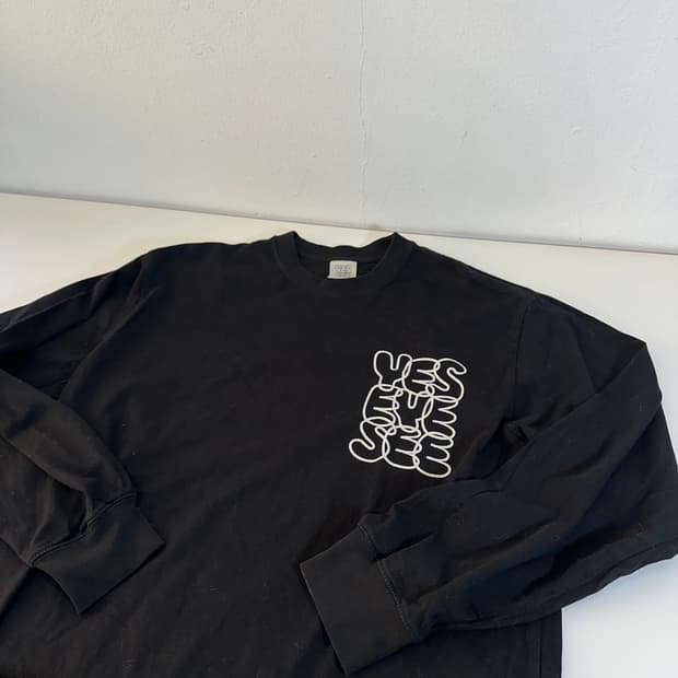 M 예스아이씨 블랙 백로고 롱슬리브