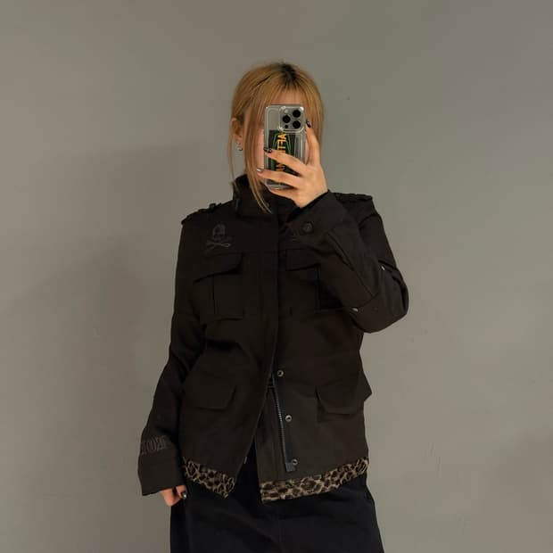Roen multi pocket leopard point jacket