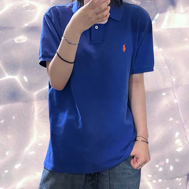 폴로 랄프로렌 PK 반팔 카라 티셔츠 블루 L