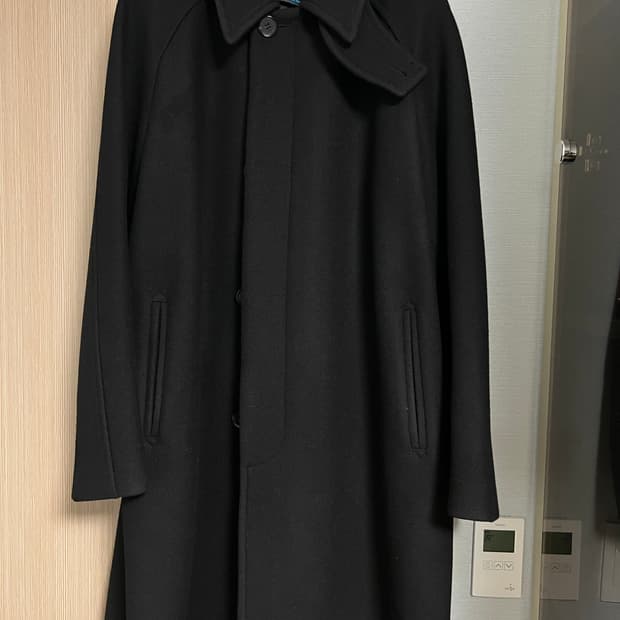 [L]애프터프레이 퓨어 울 오버 발마칸 코트 블랙