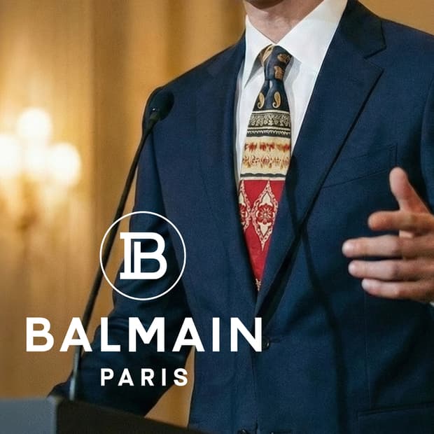 피에르 발망 실크 페이즐리 패턴 넥타이 9.6cm A+등급 A19702
