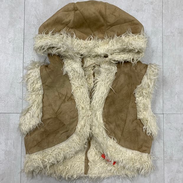 Crazy angel 무스탕 베스트 후드 #631