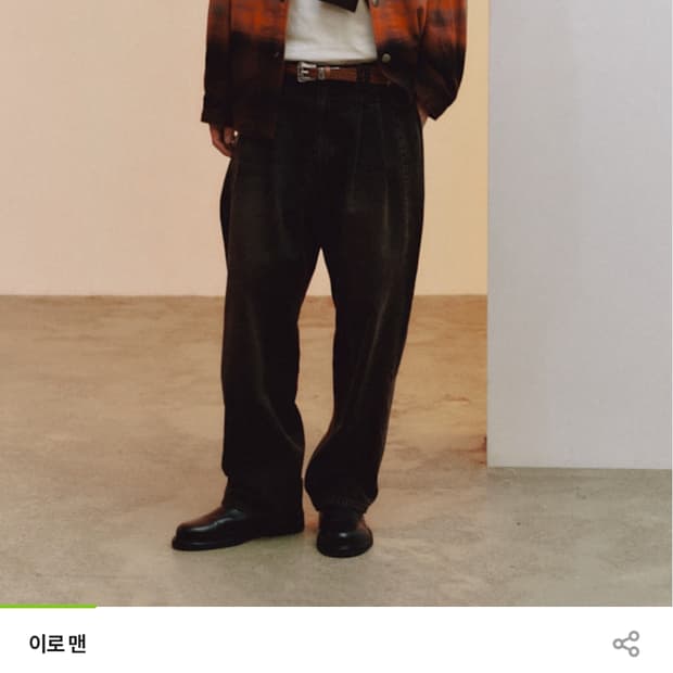 이로맨 ecaille 페이딩 체크 셔츠 L