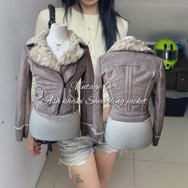Vintage 08 Ash khaki Shearling jacket