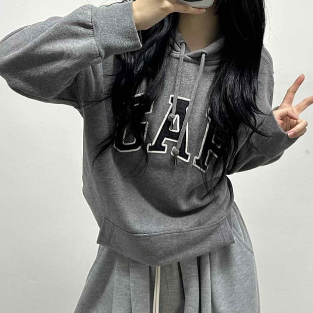 Gap 갭 그레이 스웨트셔츠 후드티(XL)