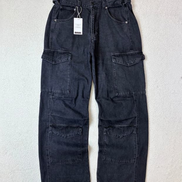 노이어 피그먼트 다잉 유틸리티 카고 와이드 데님 팬츠 PN6121