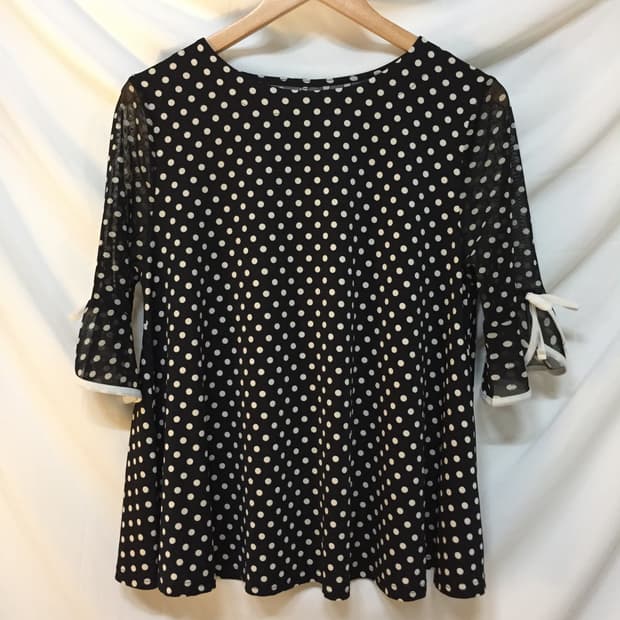 도트 리본 블라우스