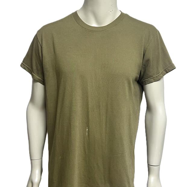 미군 카키색 라운드 반팔 티셔츠 (L) (18) (만원샵)