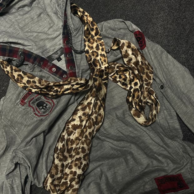 Leopard silky Belt&scarf