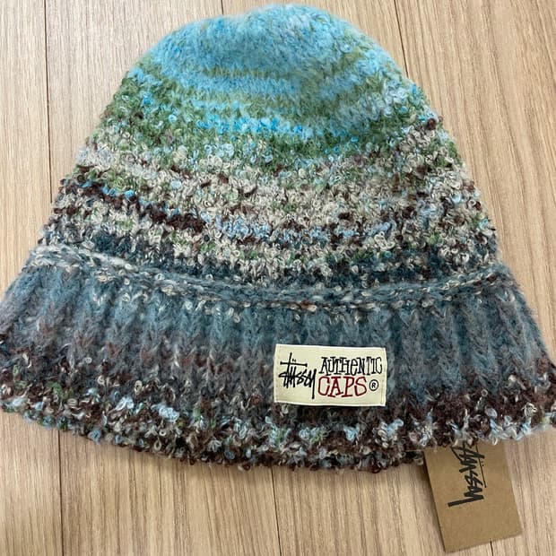 스투시 스컬캡 텍스쳐드 멀티 얀 비니 블루멀티 새상품