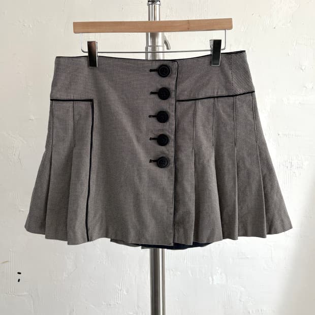 Burberry 버버리 블루라벨 5버튼 하운드투스 플리츠 미니 스커트